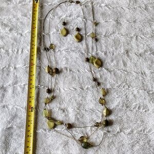 Elegant Multi-Layered Necklace and Earring Set